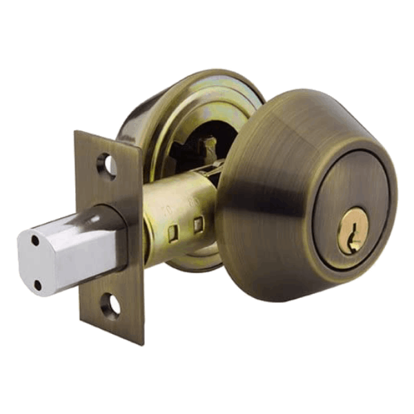 UrbanX Aftermarket Grade 3 Double Cylinder Deadbolt, 2-3/8″ or 2-3/4″ Adjustable Backset Conventional Cylinder Brush Antique (KW1) - image 1