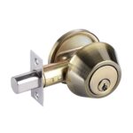 UrbanX Aftermarket Grade 3 Single Cylinder Deadbolt, 2-3/8″ or 2-3/4″ Adjustable Backset Conventional Cylinder Antique Brass Finish (KW1) - image 1