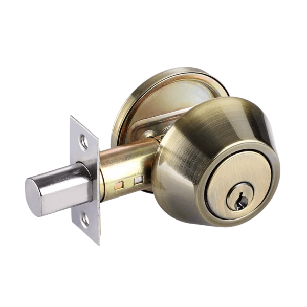 UrbanX Aftermarket Grade 3 Single Cylinder Deadbolt, 2-3/8″ or 2-3/4″ Adjustable Backset Conventional Cylinder Antique Brass Finish (SC1) - image 1