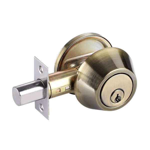 UrbanX Aftermarket Grade 3 Single Cylinder Deadbolt, 2-3/8″ or 2-3/4″ Adjustable Backset Conventional Cylinder Antique Brass Finish (SC1) - image 1