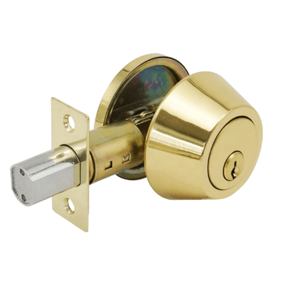 UrbanX Aftermarket Grade 3 Single Cylinder Deadbolt, 2-3/8″ or 2-3/4″ Adjustable Backset Conventional Cylinder Bright Brass Finish (KW1) - image 1 UrbanX Aftermarket Grade 3 Single Cylinder Deadbolt, 2-3/8″ or 2-3/4″ Adjustable Backset Conventional Cylinder Bright Brass Finish (KW1) - image 1