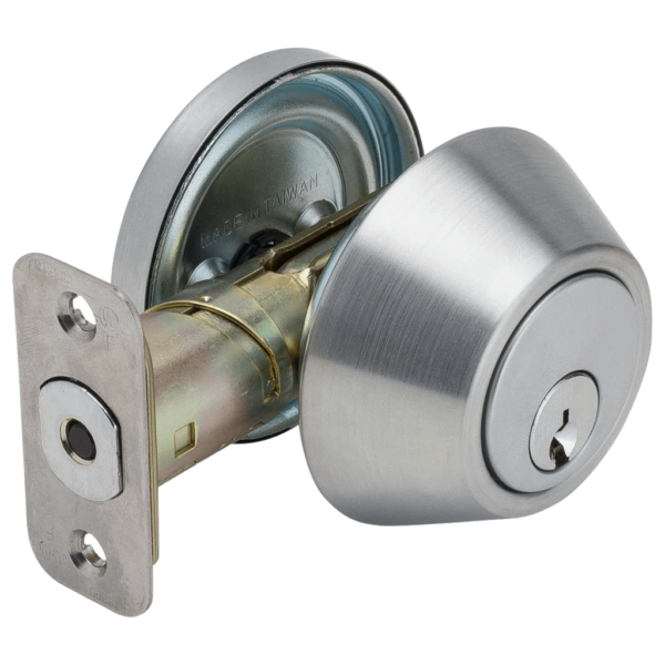 UrbanX Aftermarket Grade 3 Single Cylinder Deadbolt, 2-3/8″ or 2-3/4″ Adjustable Backset Conventional Cylinder Satin Chrome Finish (KW1) - image 1