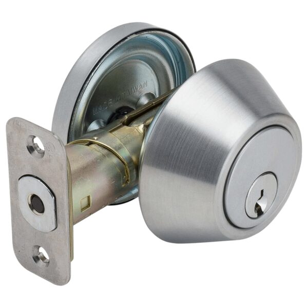 UrbanX Aftermarket Grade 3 Single Cylinder Deadbolt, 2-3/8″ or 2-3/4″ Adjustable Backset Conventional Cylinder Satin Chrome Finish (SC1) - image 1