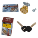 UrbanX Aftermarket Polished Brass 1-1/8″ Rim/Mortise Cylinder With 2 Keys 006 KEYWAY - image 2