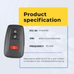 UrbanX Replacement 2019-2021 Toyota Corolla Hatchback Key Fob – FCC: HYQ14FBN – PN: 8990H-12180 – 3 Button - Image 6