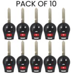 UrbanX Aftermarket Replacement 2015 Nissan NV Key Fob – FCC: CWTWB1U751 – PN: H0561-3AA0B – 4 Button – 10-Pack