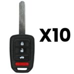 UrbanX Aftermarket Replacement Key Fob – FCC: MLBHLIK6-1TA – PN: 35118-T2A-A60 – 4 Button – 10-Pack
