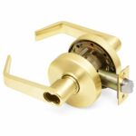 Aftermarket DEXTER Grade 2 Entry/Office Cylindrical Lock Non-Clutching SFIC Prep Less Core Bright Brass Finish