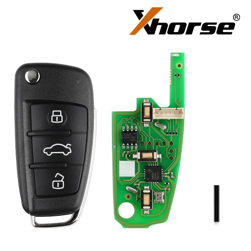 Xhorse VVDI Audi Type Universal Remote Flip Key 3 Button Wired Pn XKA600EN