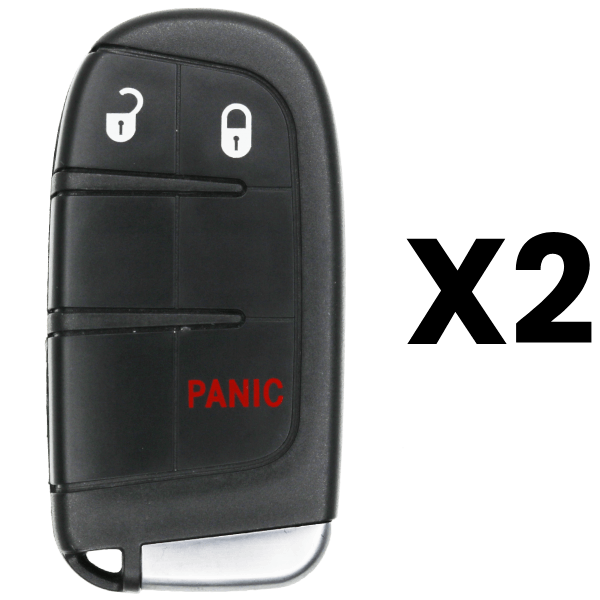 UrbanX Aftermarket 2015-2023 Chrysler Dodge 3-Button Smart Key Fob FCC M3M-40821302 Part number 68066349AF 68066349AG Pack of 2 UrbanX Aftermarket 2015-2023 Chrysler Dodge 3-Button Smart Key Fob FCC M3M-40821302 Part number 68066349AF 68066349AG Pack of 2 - Image 1