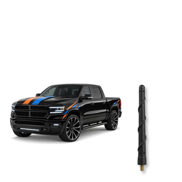 Short Replacement Antenna for Dodge Ram 1500 2500 3500 (2009-2026) - Black AM/FM, Car Wash Safe