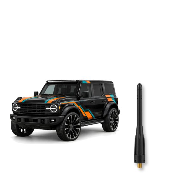 Short Replacement Antenna for Ford Bronco (2021-2026) - Black AM/FM, Car Wash Safe