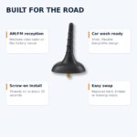 Short Replacement Antenna for Jeep Cherokee and Grand Cherokee (2011-2026) - Black AM/FM, Car Wash Safe - features