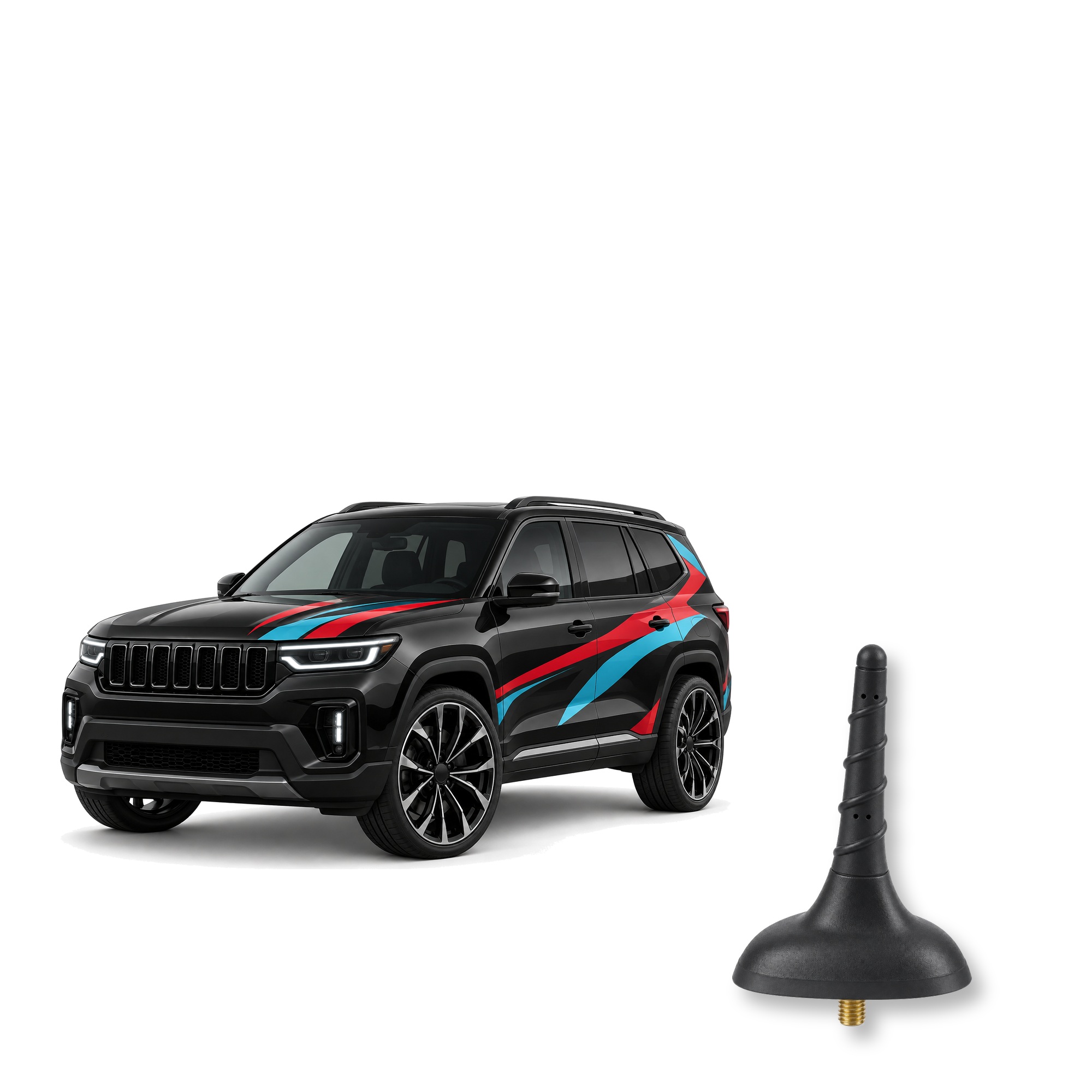 Short Replacement Antenna for Jeep Cherokee and Grand Cherokee (2011-2026) - Black AM/FM, Car Wash Safe Short Replacement Antenna for Jeep Cherokee and Grand Cherokee (2011-2026) - Black AM/FM, Car Wash Safe
