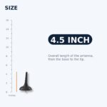 Short Replacement Antenna for Jeep Cherokee and Grand Cherokee (2011-2026) - Black AM/FM, Car Wash Safe - size