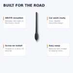 Short Replacement Antenna for Toyota Tundra Tacoma FJ Cruiser (1995-2026) - Black AM/FM, Car Wash Safe - features
